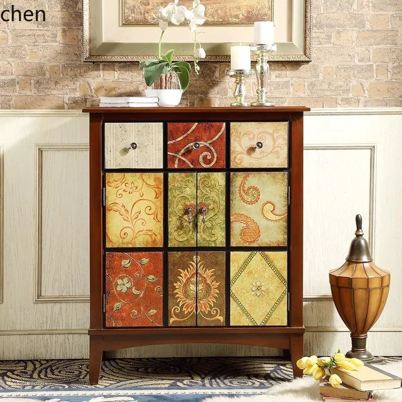 HTT entrance shoe cabinet retro painted antique style storage retro style dining side cabinet storage home decor
HTT entrance shoe cabinet retro painted antique style storage retro style dining side cabinet storage home decor