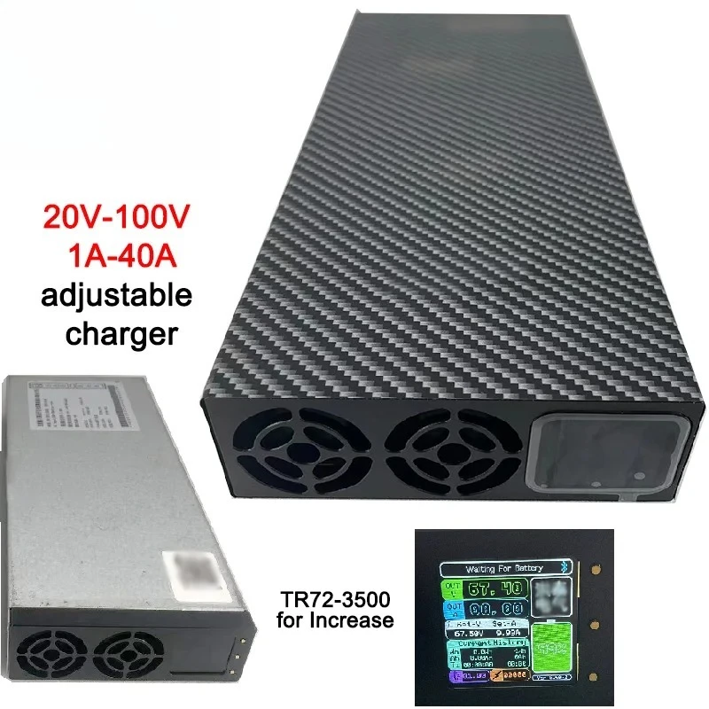 20V - 100V 1A - 40A Lithium ion Lifepo4 Battery Charger Bluetooth Current Voltage Adjustable 48V 60V 67.2V 72V 84V 3500W 30A 20A
20V - 100V 1A - 40A Lithium ion Lifepo4 Battery Charger Bluetooth Current Voltage Adjustable 48V 60V 67.2V 72V 84V 3500W 30A 20A