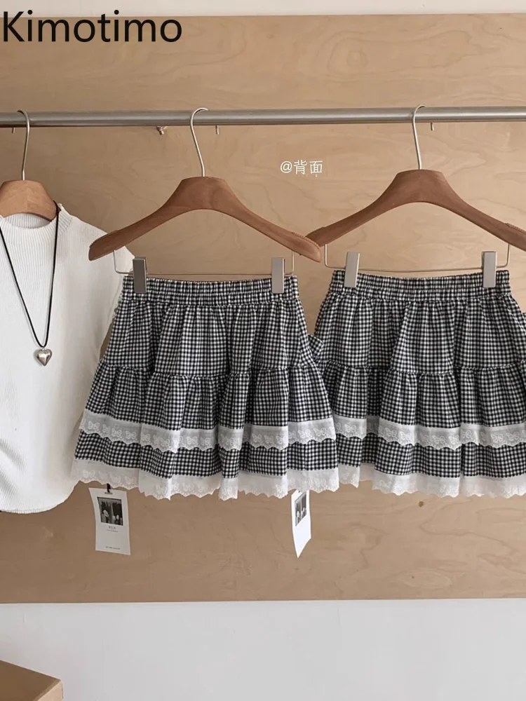 Kimotimo Japanese Sweet Bow Lace Splicing Plaid Skirt Women Summer High Waist Pleated Layered Cake Puffy Mini Skirts Y2k Faldas
Kimotimo Japanese Sweet Bow Lace Splicing Plaid Skirt Women Summer High Waist Pleated Layered Cake Puffy Mini Skirts Y2k Faldas