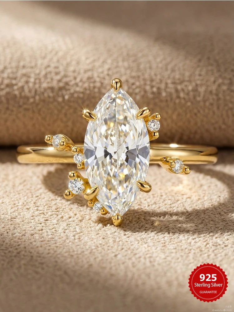 925 Sterling Silver Fashion Personalized Marquise Zircon Ring For Women Anniversary Engagement Luxury High Quality Jewelry
925 Sterling Silver Fashion Personalized Marquise Zircon Ring For Women Anniversary Engagement Luxury High Quality Jewelry