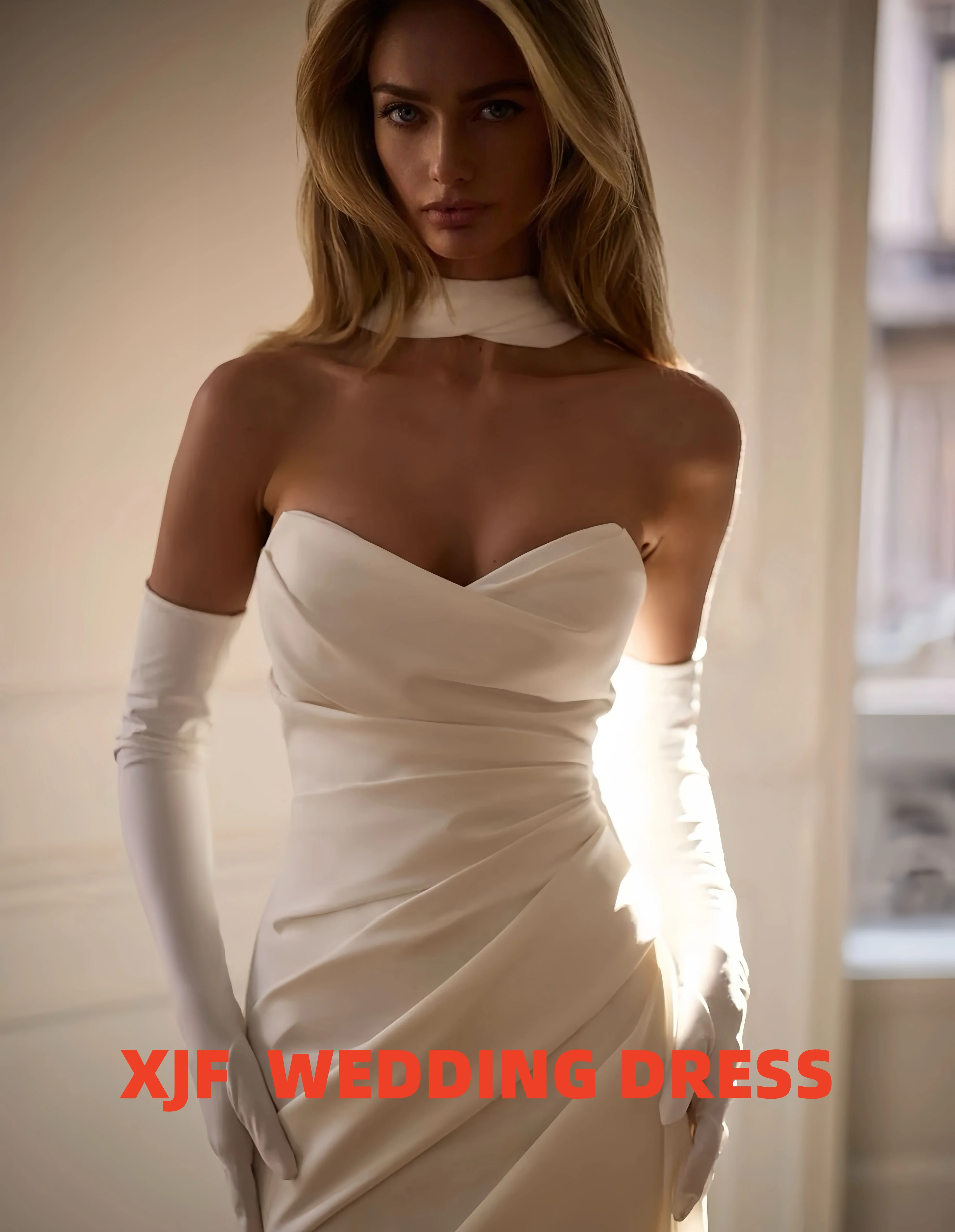 Customized Elegant wedding dress with sweet collar satin wedding party dress A-LINE long-sleeved vestidos de novia
Customized Elegant wedding dress with sweet collar satin wedding party dress A-LINE long-sleeved vestidos de novia