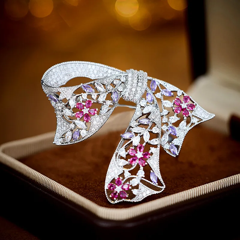 New Luxury High-end Colorful Gemstone Inlaid Zircon Bow Brooch for Women, Light Luxury Exquisite Suit Accessory, Teacher's Day G
New Luxury High-end Colorful Gemstone Inlaid Zircon Bow Brooch for Women, Light Luxury Exquisite Suit Accessory, Teacher's Day G