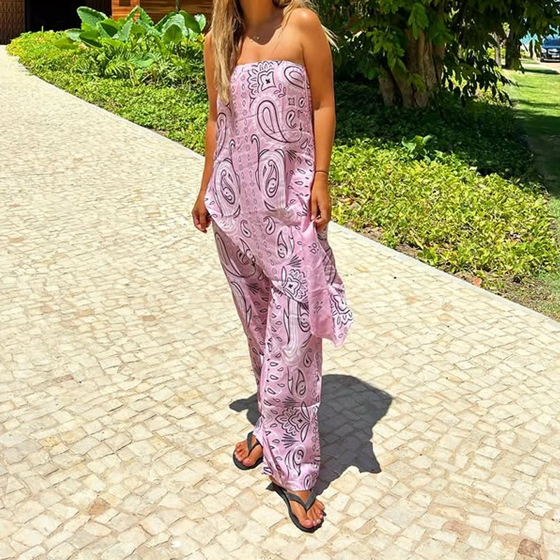 Casual Off Shoulder Loose Beach 2 Piece Sets Ladies Strapless Top and Pants Summer Outfit Fashion Pattern Printed Holiday Suit
Casual Off Shoulder Loose Beach 2 Piece Sets Ladies Strapless Top and Pants Summer Outfit Fashion Pattern Printed Holiday Suit