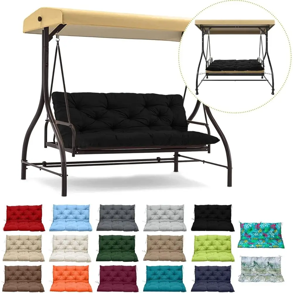 2-3 Seat Outdoor Swing Cushion with Backrest, Ties, Thick Patio Garden Porch Seat (Black, 40x60 in)
2-3 Seat Outdoor Swing Cushion with Backrest, Ties, Thick Patio Garden Porch Seat (Black, 40x60 in)