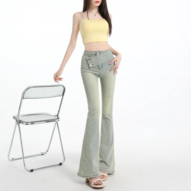 Дизайн ремня с наклонной пряжкой, джинсы с микроподтяжками, женские узкие брюки Han Man с высокой талией и соотношением сторон (маленький мужчина)
Дизайн ремня с наклонной пряжкой, джинсы с микроподтяжками, женские узкие брюки Han Man с высокой талией и соотношением сторон (маленький мужчина)