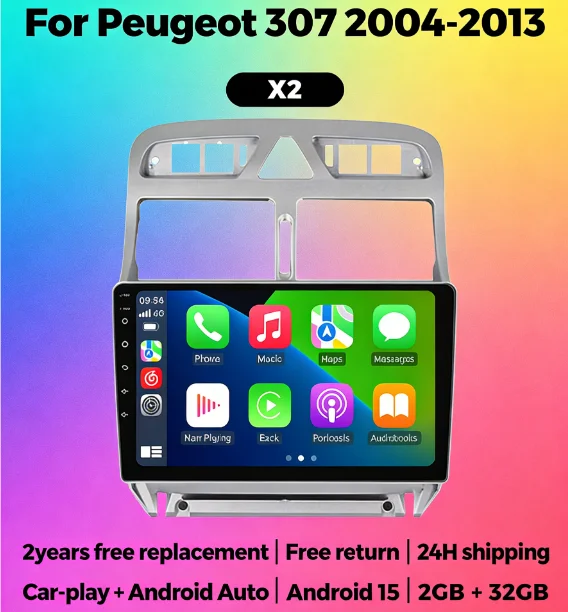 MEKEDE Android 15 Head Unit For Peugeot 307 307CC 307SW 2002-2013 CarPlay Car multimedia 2 Din Car Radio Stereo GPS Navi display
MEKEDE Android 15 Head Unit For Peugeot 307 307CC 307SW 2002-2013 CarPlay Car multimedia 2 Din Car Radio Stereo GPS Navi display