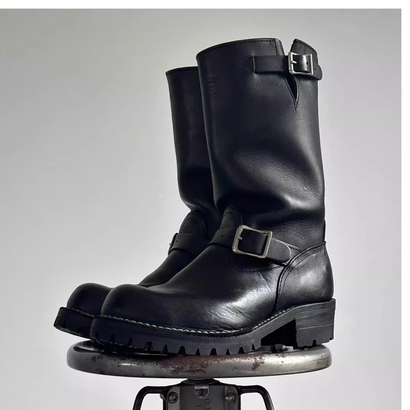 American Style Belt Buckle Retro Motorcycle Boots Men's Black Khaki Knight Boots Workwear Boots Midsole Engineer Chelsea Boots
American Style Belt Buckle Retro Motorcycle Boots Men's Black Khaki Knight Boots Workwear Boots Midsole Engineer Chelsea Boots