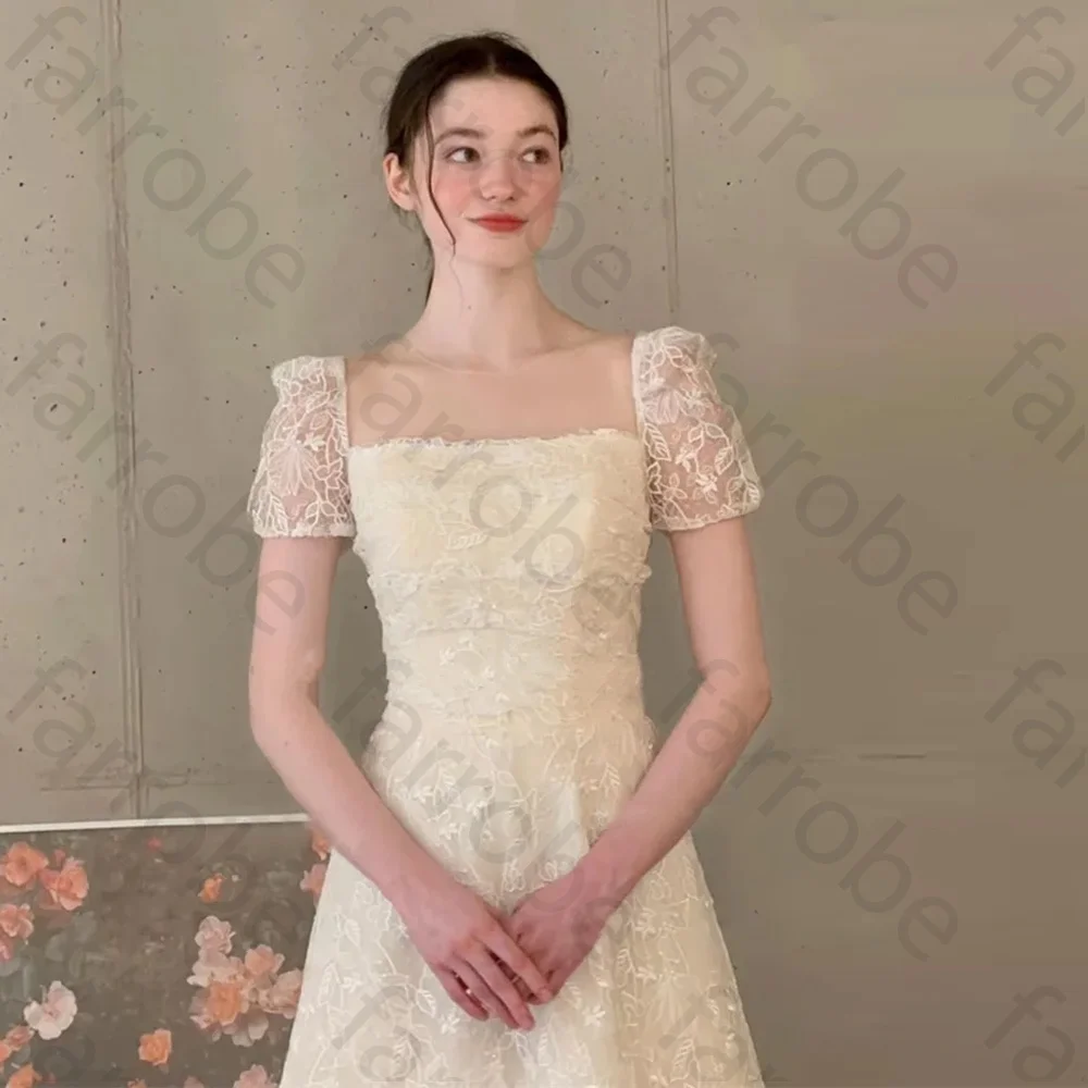 Customized Beautiful Lace A Line Wedding Dresses Short Sleeves Full Lace Bridal Gowns Korea Photo Shoot Robe De Mariage
Customized Beautiful Lace A Line Wedding Dresses Short Sleeves Full Lace Bridal Gowns Korea Photo Shoot Robe De Mariage