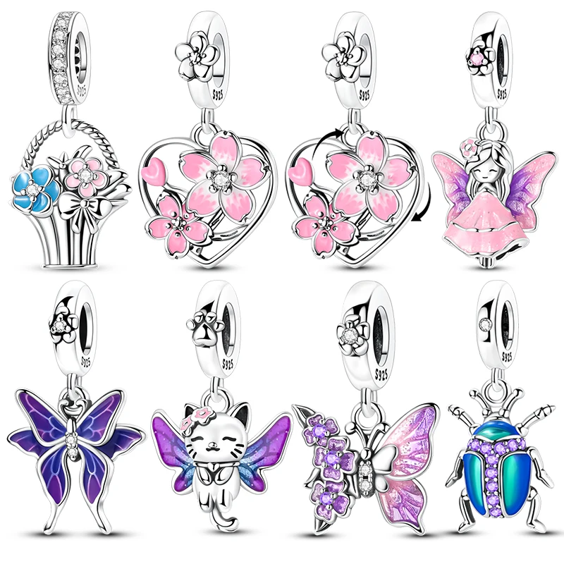 Hot Cat Charms Bead 925 Sterling Silver Wings Girl Cherry Blossoms Dangle Pendant Fit Bangle Bracelet Necklace DIY Jewelry
Hot Cat Charms Bead 925 Sterling Silver Wings Girl Cherry Blossoms Dangle Pendant Fit Bangle Bracelet Necklace DIY Jewelry