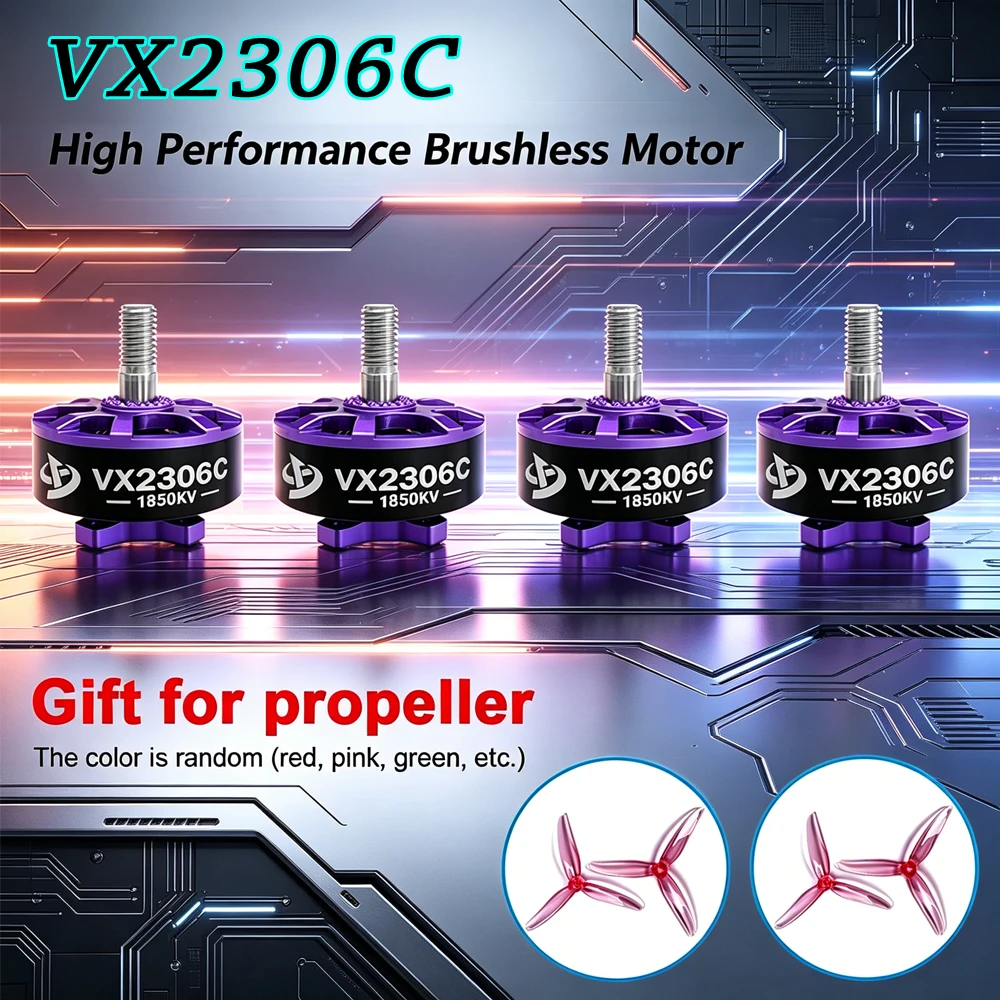 4pcs RC DIY Parts VX2306C Motor 2450KV 4S 1850KV 1950KV 6S Brushless Motor and 5-inch racing propeller for FPV Long Range Drones
4pcs RC DIY Parts VX2306C Motor 2450KV 4S 1850KV 1950KV 6S Brushless Motor and 5-inch racing propeller for FPV Long Range Drones