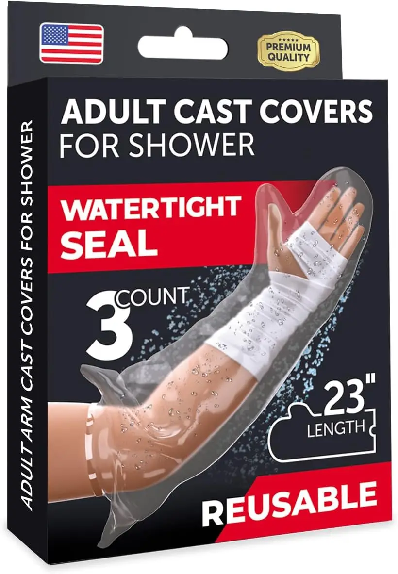 Waterproof Cast Covers for Shower - 3pk Adult Reusable Arm Protectors - Tight Seal
Waterproof Cast Covers for Shower - 3pk Adult Reusable Arm Protectors - Tight Seal
