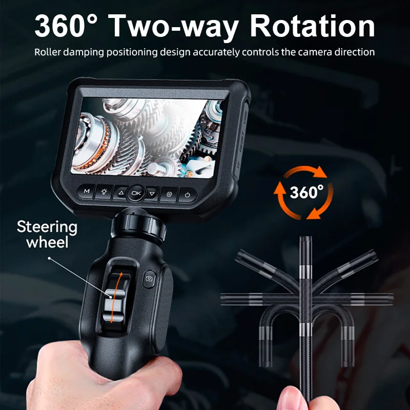 1080P Endoscope Camera with Light, 4.3 Inch LCD Screen, Inspection Camera, 8mm Rotatable Industrial Borescope for Car Pipeline
1080P Endoscope Camera with Light, 4.3 Inch LCD Screen, Inspection Camera, 8mm Rotatable Industrial Borescope for Car Pipeline