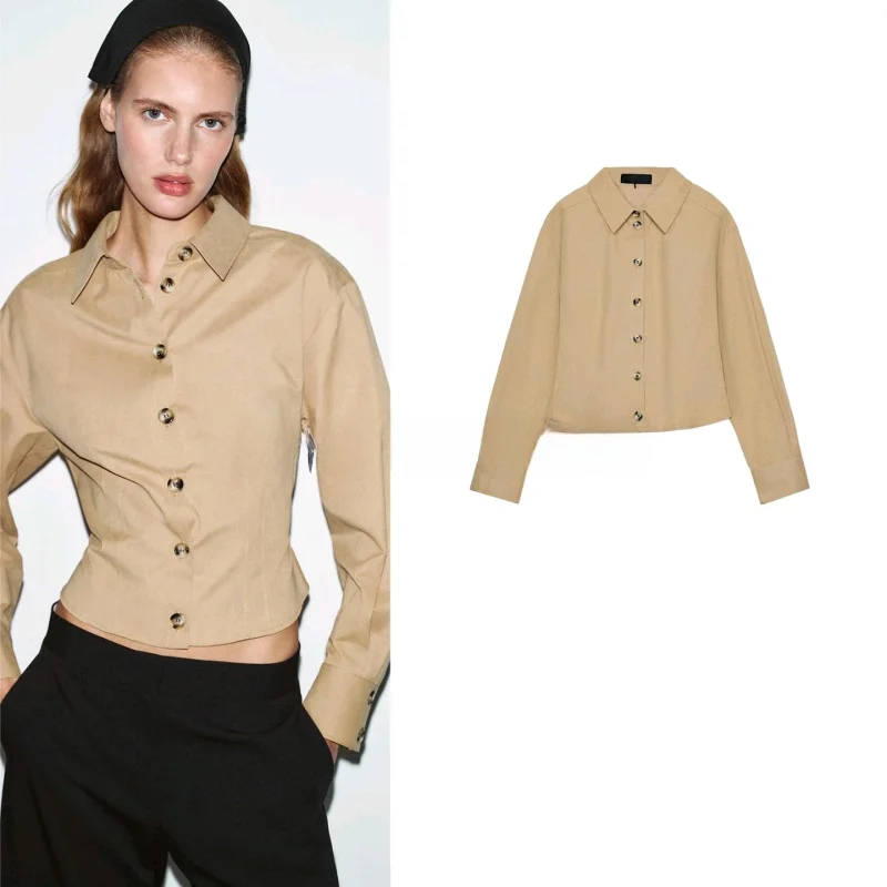 Spring New Women's Slim Fit Long Sleeve Shirt Soft Touch Flip Collar Single Button European Style Polyester Fiber Short Coat
Spring New Women's Slim Fit Long Sleeve Shirt Soft Touch Flip Collar Single Button European Style Polyester Fiber Short Coat