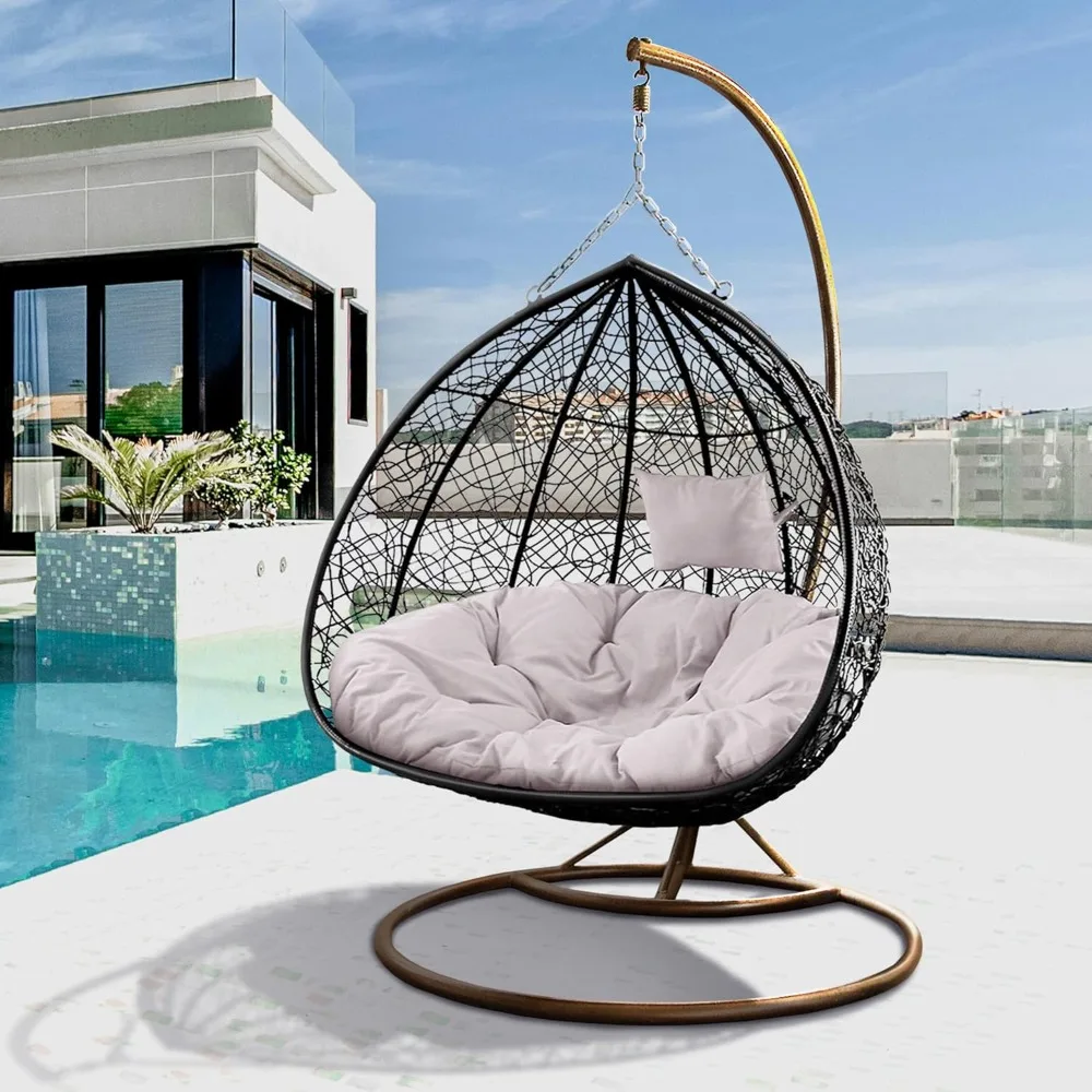J.M.Deco Patio Swing Chair with Stand, Egg Chair with Support Frame, Hammock Chair Swing Wicker Plastic for Indoor, Outdoor, Gar
J.M.Deco Patio Swing Chair with Stand, Egg Chair with Support Frame, Hammock Chair Swing Wicker Plastic for Indoor, Outdoor, Gar