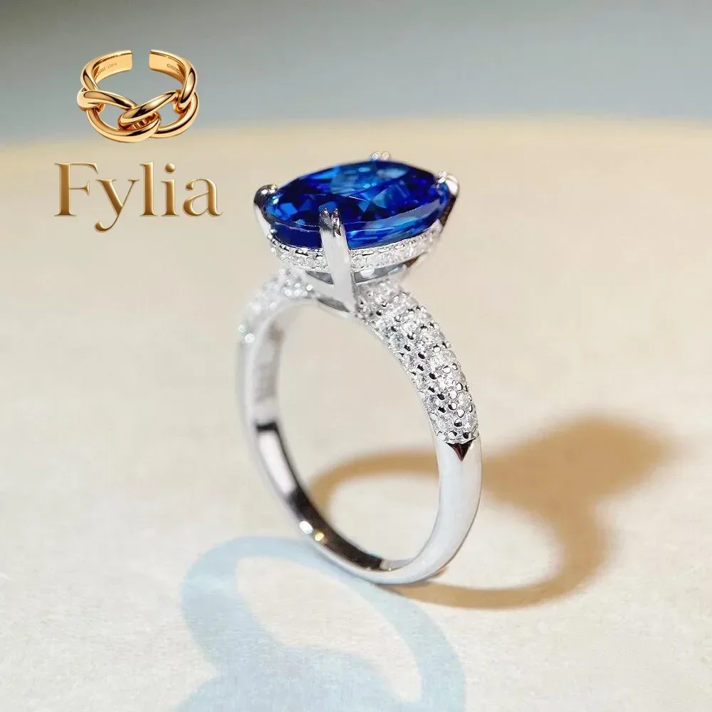 Fylia Jewelry Luxury Blue Diamond Set in PT950 Solid Platinum White Gold Ring, Perfect for Women
Fylia Jewelry Luxury Blue Diamond Set in PT950 Solid Platinum White Gold Ring, Perfect for Women