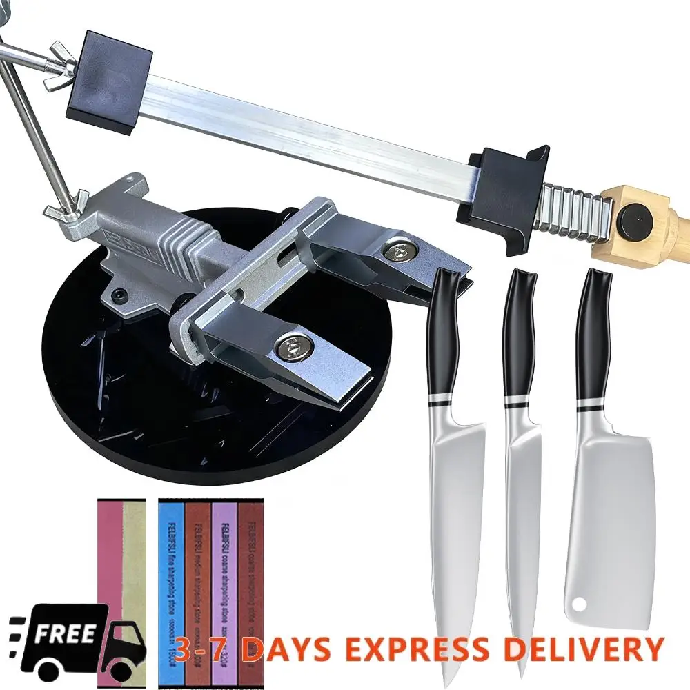 Фиксированная точилка для ножей с 3-точным камнем, система заточки ножей, набор для заточки ножей для использования на кухне и в ресторане
Фиксированная точилка для ножей с 3-точным камнем, система заточки ножей, набор для заточки ножей для использования на кухне и в ресторане