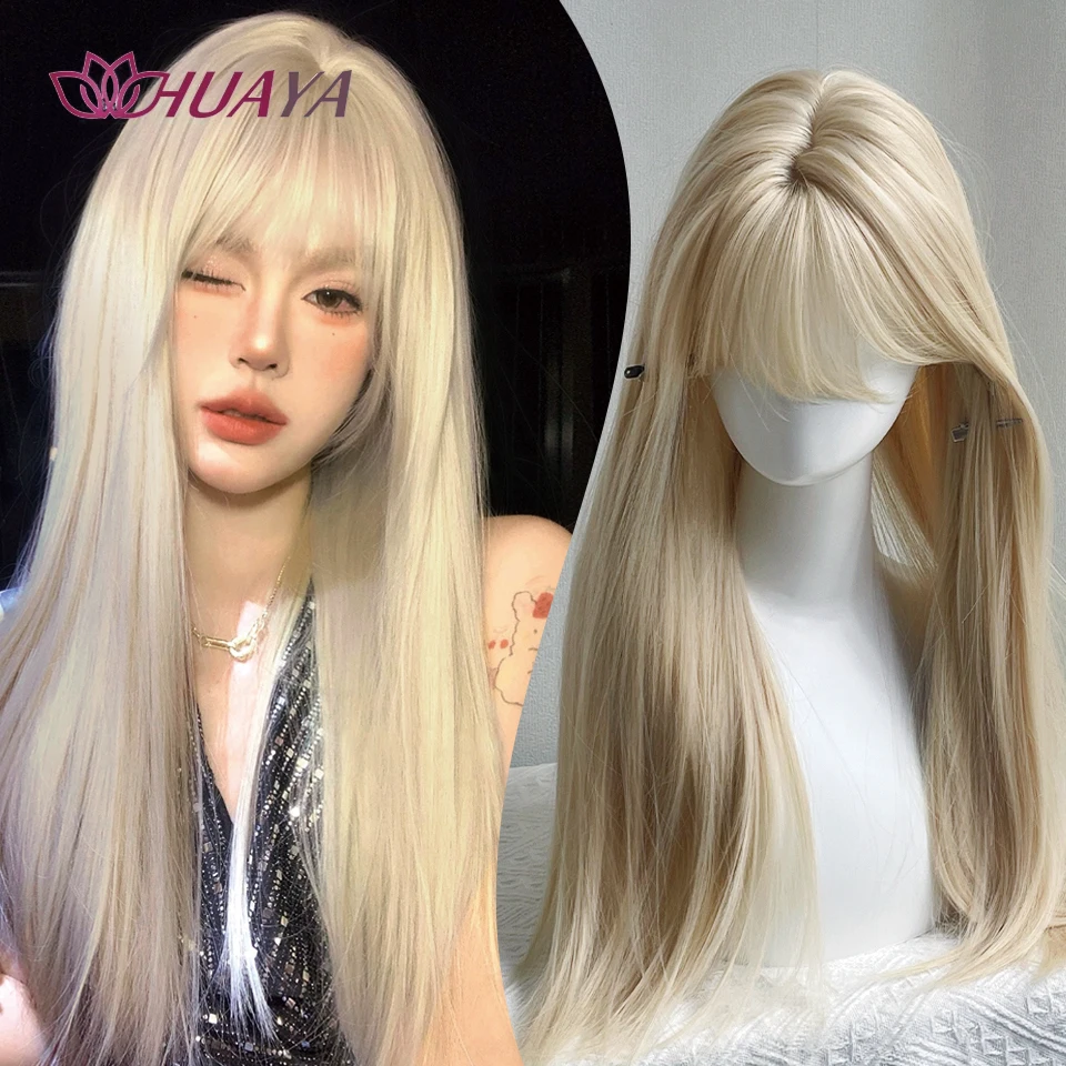 Synthetic Fiber Wigs for Women Long Straight Blonde Wig with Bangs Heat Resistant Fashion Natural Daily Party
Synthetic Fiber Wigs for Women Long Straight Blonde Wig with Bangs Heat Resistant Fashion Natural Daily Party