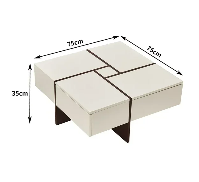 -Квадратный журнальный столик с 4 большими ящиками для хранения, белый и орех для мебели для гостиной, развлекательного стола
-Квадратный журнальный столик с 4 большими ящиками для хранения, белый и орех для мебели для гостиной, развлекательного стола