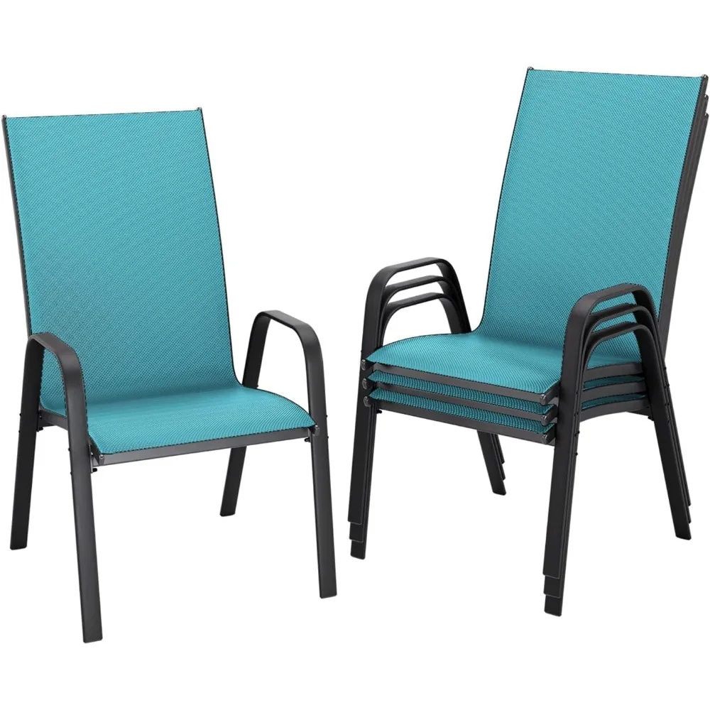 Patio Dining Chairs Set of 4, Outdoor Stackable Furniture, All Weather Set for Lawn, Garden, Backyard, Poolside in Peacock Blue
Patio Dining Chairs Set of 4, Outdoor Stackable Furniture, All Weather Set for Lawn, Garden, Backyard, Poolside in Peacock Blue