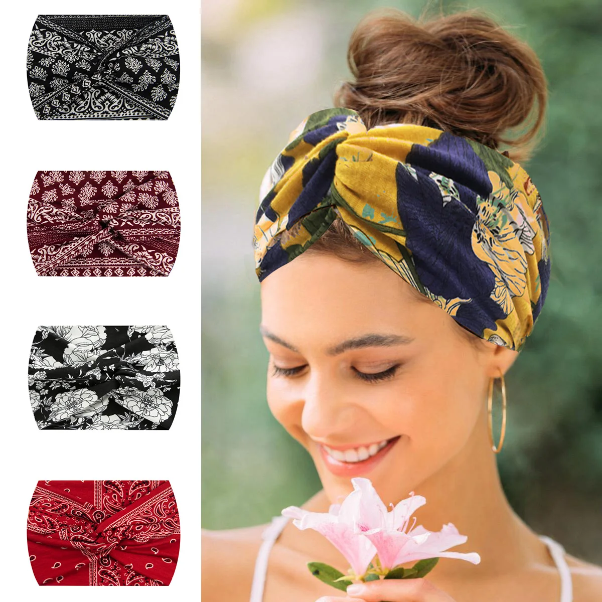 Widening 18CM stretch printed sports sweatband headband headscarf hairband hair tie hair accessories
Widening 18CM stretch printed sports sweatband headband headscarf hairband hair tie hair accessories
