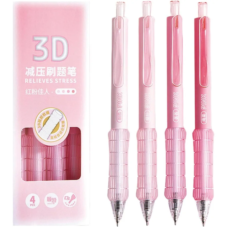 4 Pcs Gel Ink Pens Cute Retractable Pens Pink Pen 0.5mm Black Ink Pen Writing Pens Office School Supplies Kawaii Pens for Girls
4 Pcs Gel Ink Pens Cute Retractable Pens Pink Pen 0.5mm Black Ink Pen Writing Pens Office School Supplies Kawaii Pens for Girls