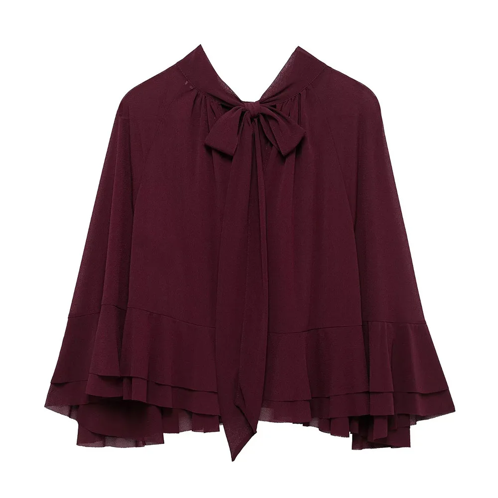 TRAF Women 2025 Spring New Fashion Lazy Style Laminated Decorative Cape Top Chic Bow Embellished Loose Top Mujer
TRAF Women 2025 Spring New Fashion Lazy Style Laminated Decorative Cape Top Chic Bow Embellished Loose Top Mujer