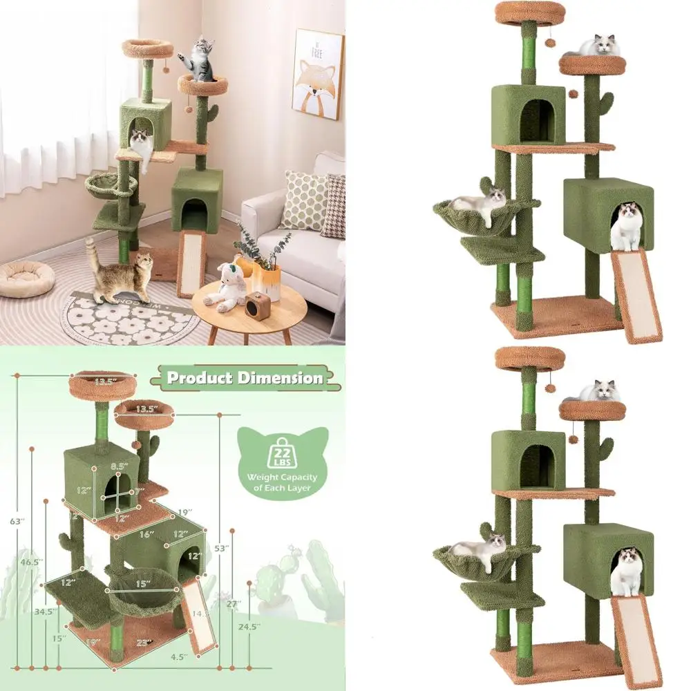 Многоуровневая лежанка-когтеточка для кошек в форме кактуса (63 уровня) с сизалевыми столбиками, лестницей, шариками, домиками и боковой корзиной-лежанкой
Многоуровневая лежанка-когтеточка для кошек в форме кактуса (63 уровня) с сизалевыми столбиками, лестницей, шариками, домиками и боковой корзиной-лежанкой