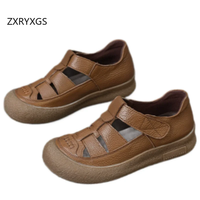 ZXRYXGS Promotion Top Layer Cowhide Women's Sandals 2026 Summer Round Toe Hollow Comfort Breathable Sneaker Casual Flat Sandals
ZXRYXGS Promotion Top Layer Cowhide Women's Sandals 2026 Summer Round Toe Hollow Comfort Breathable Sneaker Casual Flat Sandals