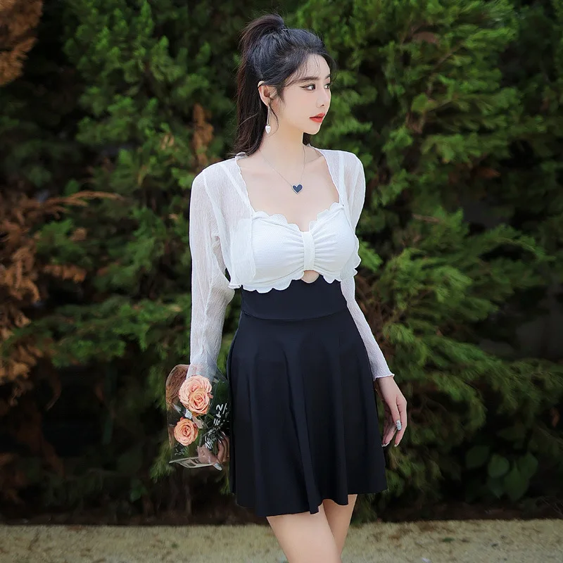 Wisuwore 2023 Skirt One-piece Swimsuit Women's Conservative Small Chest South Korea Fashion Hot Spring Holiday Long Sleeve Suit
Wisuwore 2023 Skirt One-piece Swimsuit Women's Conservative Small Chest South Korea Fashion Hot Spring Holiday Long Sleeve Suit