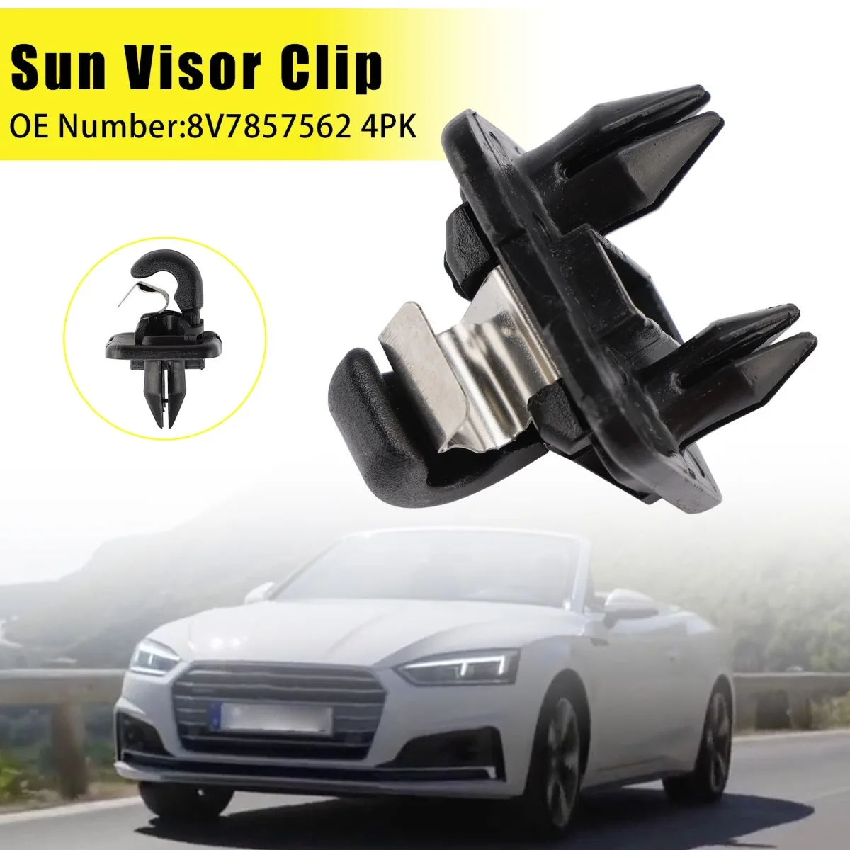 Sun Visor Clip 8V7857562 4PK Replacement Accessories Fit For Audi A3 A5 Cabriolet TT Roadster 2017-2019
Sun Visor Clip 8V7857562 4PK Replacement Accessories Fit For Audi A3 A5 Cabriolet TT Roadster 2017-2019