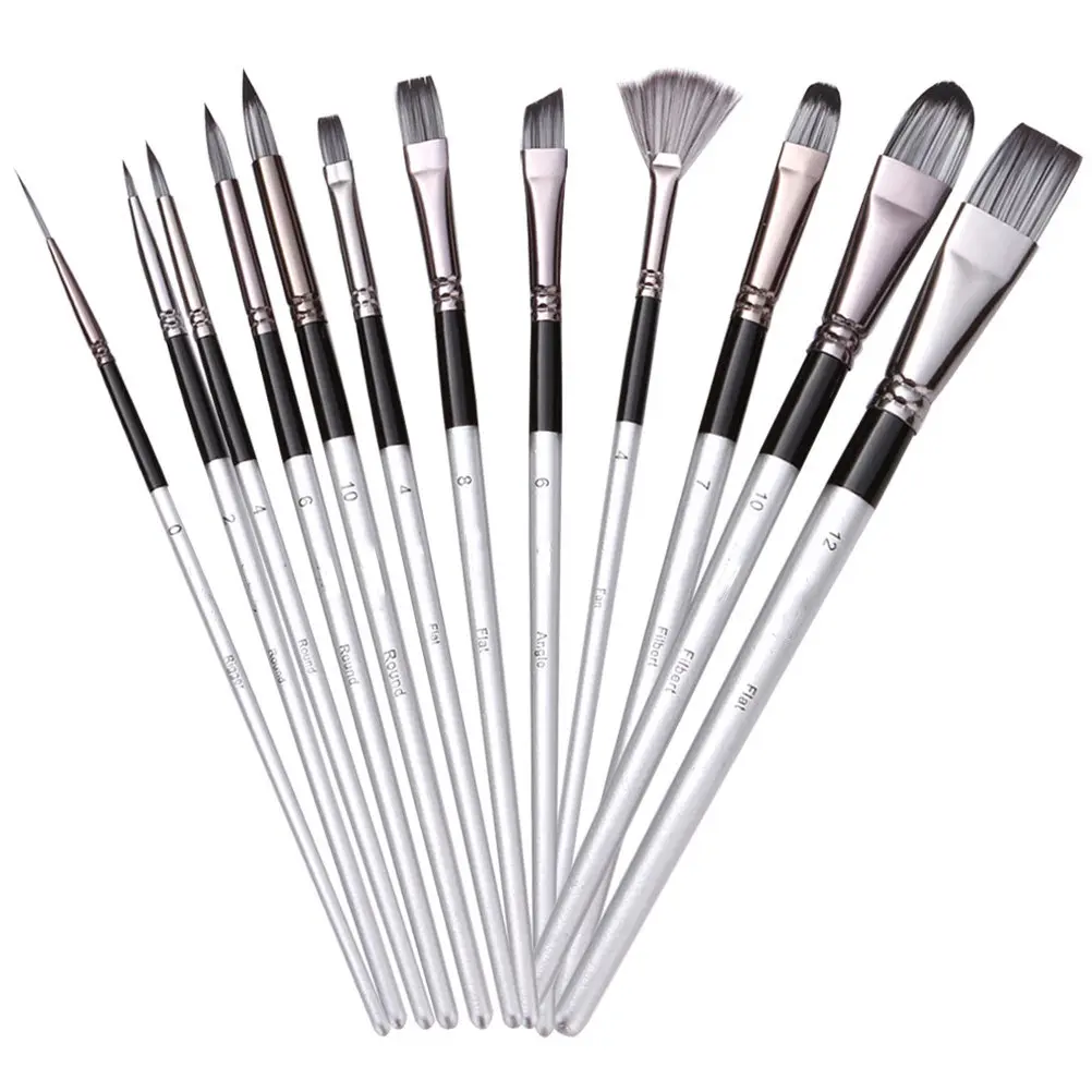 12Pcs Professional Nylon Painting Brush Set Watercolor Oil Acrylic Art Supplies for Students Beginners Artists Portable
12Pcs Professional Nylon Painting Brush Set Watercolor Oil Acrylic Art Supplies for Students Beginners Artists Portable