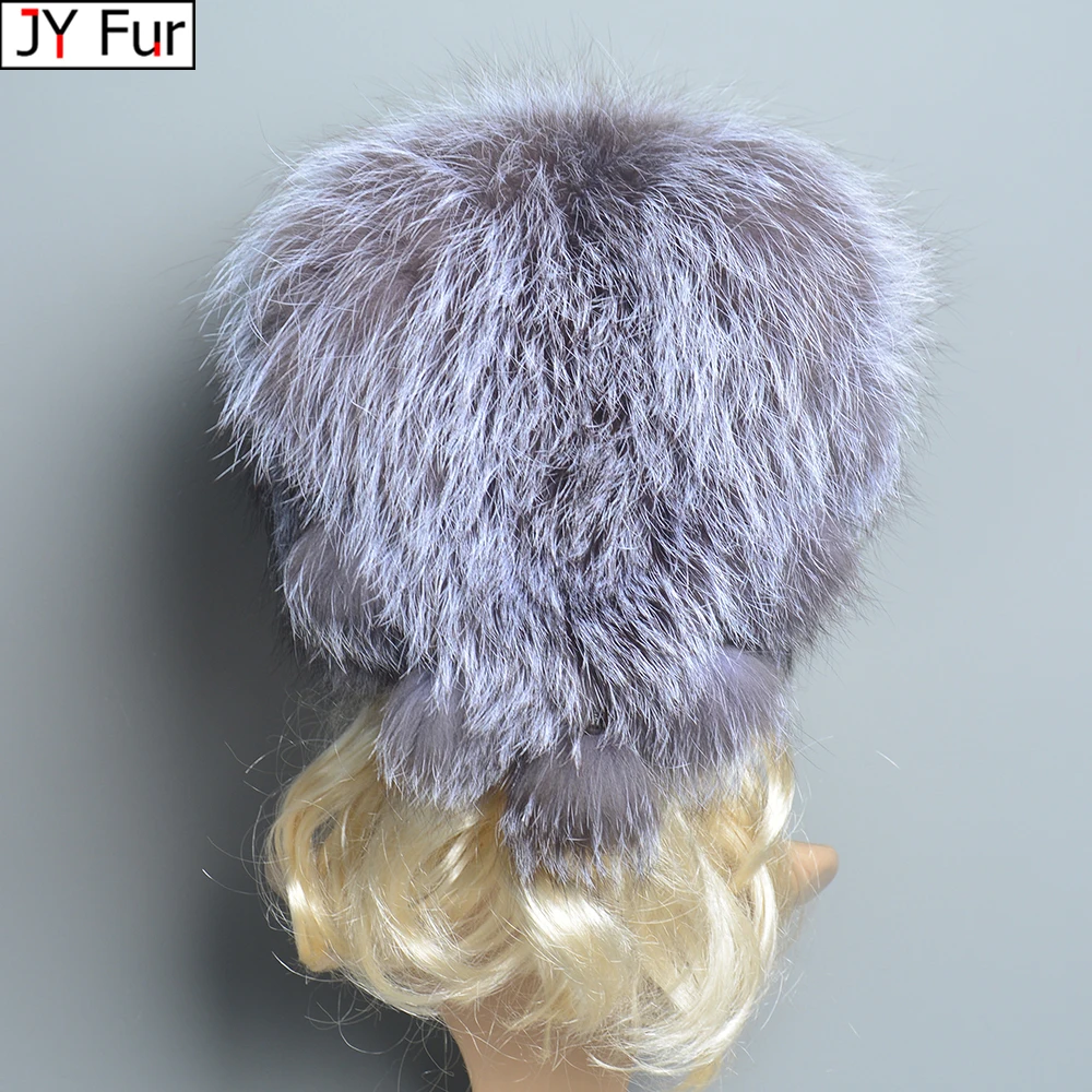Natural Fox Fur Russian Hat Ushanka Women Winter Warm Fluffy Popular Style Female Tail Cap Fashion Real Fur Hats
Natural Fox Fur Russian Hat Ushanka Women Winter Warm Fluffy Popular Style Female Tail Cap Fashion Real Fur Hats