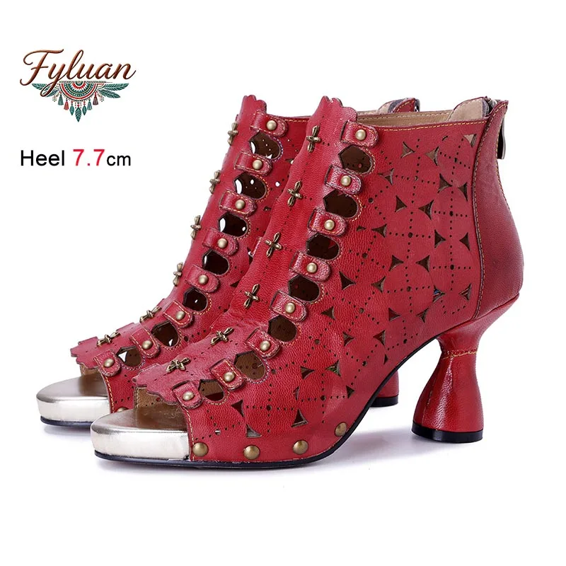 Fashion Rivet High Heel Cool Boots Women Red Coarse Heel Hollow Out Sandals Summer Casual Ankle Boots Stage Show Open Toe Shoes
Fashion Rivet High Heel Cool Boots Women Red Coarse Heel Hollow Out Sandals Summer Casual Ankle Boots Stage Show Open Toe Shoes
