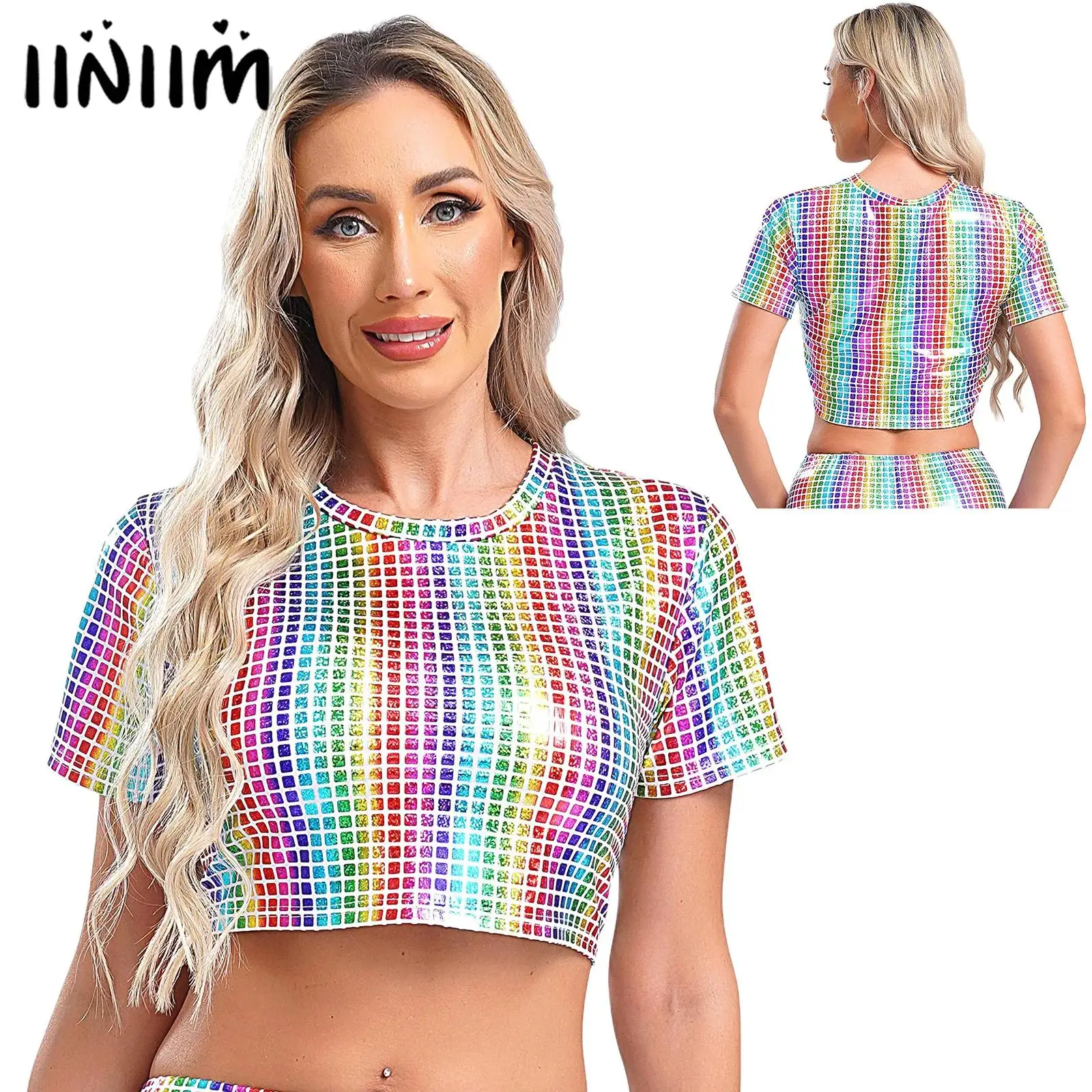 Women Fashion Tank Top Metallic Plaid Crop Top Daily Wear Music Festival Rave Party Jazz Cheerleading Dancewear T-shirt Tee Tops
Women Fashion Tank Top Metallic Plaid Crop Top Daily Wear Music Festival Rave Party Jazz Cheerleading Dancewear T-shirt Tee Tops