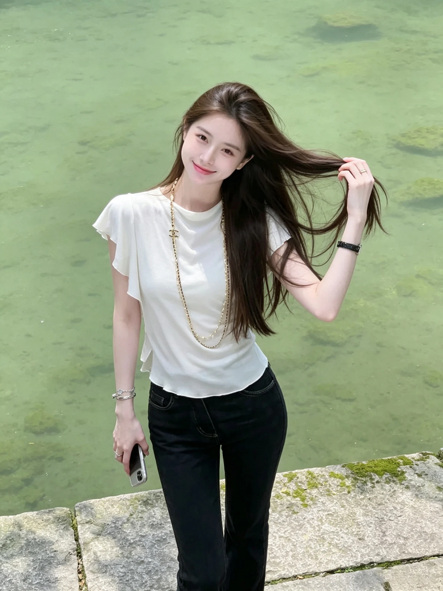 Slim Fit White Short Sleeve T-Shirt Women's Fashion Design Sense Good Looking Younger Effect Lace Trim Korean Style Summer Top
Slim Fit White Short Sleeve T-Shirt Women's Fashion Design Sense Good Looking Younger Effect Lace Trim Korean Style Summer Top