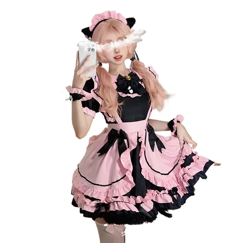 S-5XL Gothic Lolita Dress Short Sleeve Kawaii Bow Maid Party Dresses Cosplay Cats Girl Harajuku Cute Pink Ruffles Black Dress
S-5XL Gothic Lolita Dress Short Sleeve Kawaii Bow Maid Party Dresses Cosplay Cats Girl Harajuku Cute Pink Ruffles Black Dress