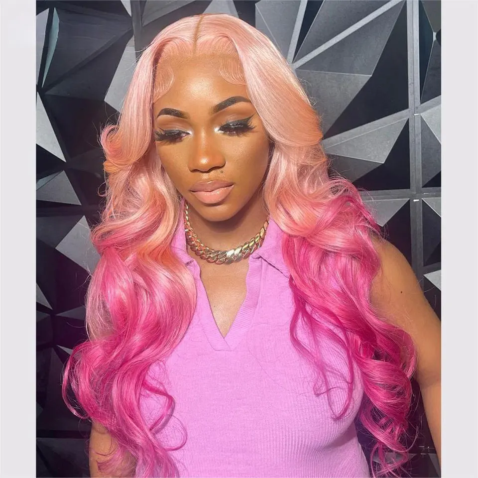 Brazilian Colored Human Hair Wig Ombre Light Pink Body Wave 200 Density Transparent 13x4 Lace Frontal Wigs For Women Cosplay
Brazilian Colored Human Hair Wig Ombre Light Pink Body Wave 200 Density Transparent 13x4 Lace Frontal Wigs For Women Cosplay