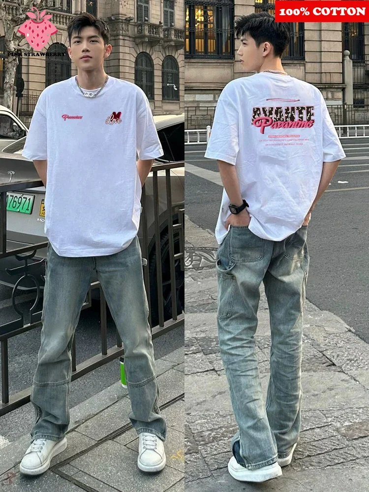 American style Letter Print T-shirt Men Women Summer New Streetwear short sleeve T-shirt Loose Casual Y2k SportsTop Men clothing
American style Letter Print T-shirt Men Women Summer New Streetwear short sleeve T-shirt Loose Casual Y2k SportsTop Men clothing