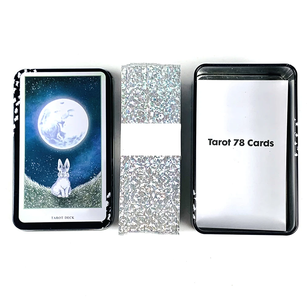 High-Quality Tin Box Packing Tarot Deck Gilded Edge With Paper Guidebook,Great For Beginners, Meditation & Party Games
High-Quality Tin Box Packing Tarot Deck Gilded Edge With Paper Guidebook,Great For Beginners, Meditation & Party Games