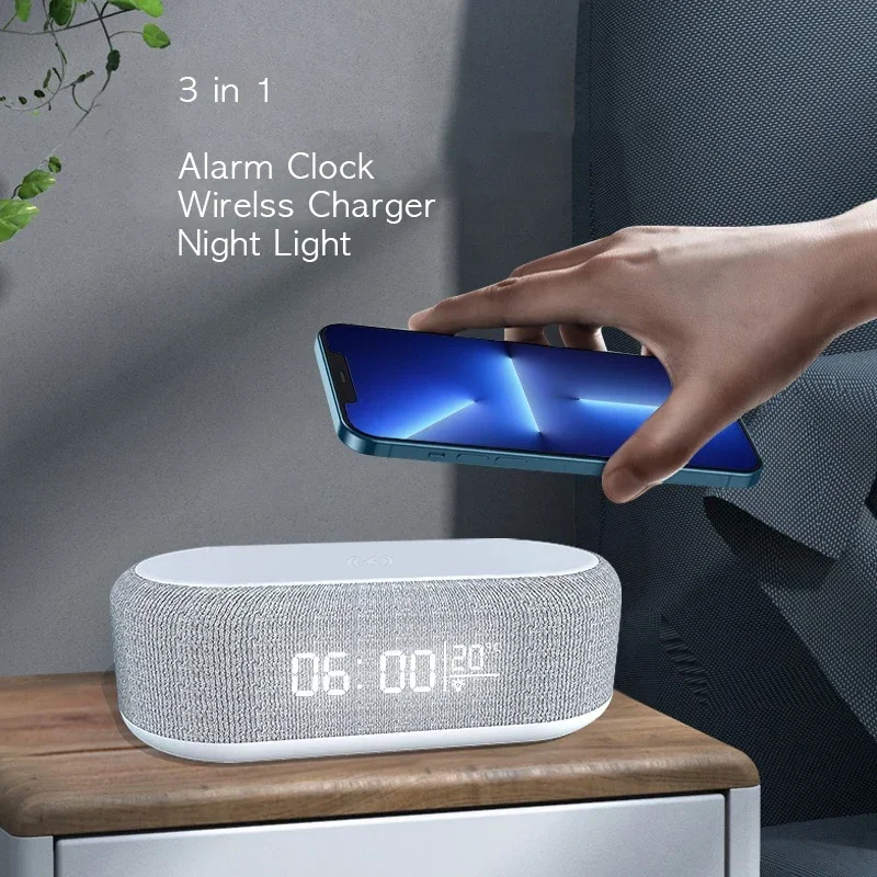 LED Digital Desktop Alarm Clock, Wireless Charging with Night Light, Phone 3 in 1 Wireless Charger
LED Digital Desktop Alarm Clock, Wireless Charging with Night Light, Phone 3 in 1 Wireless Charger