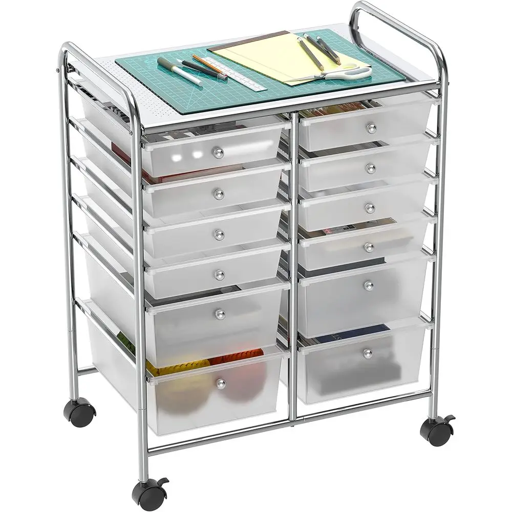Mobile 12-Drawer Storage Cart for Art Supplies with Wheels
Mobile 12-Drawer Storage Cart for Art Supplies with Wheels