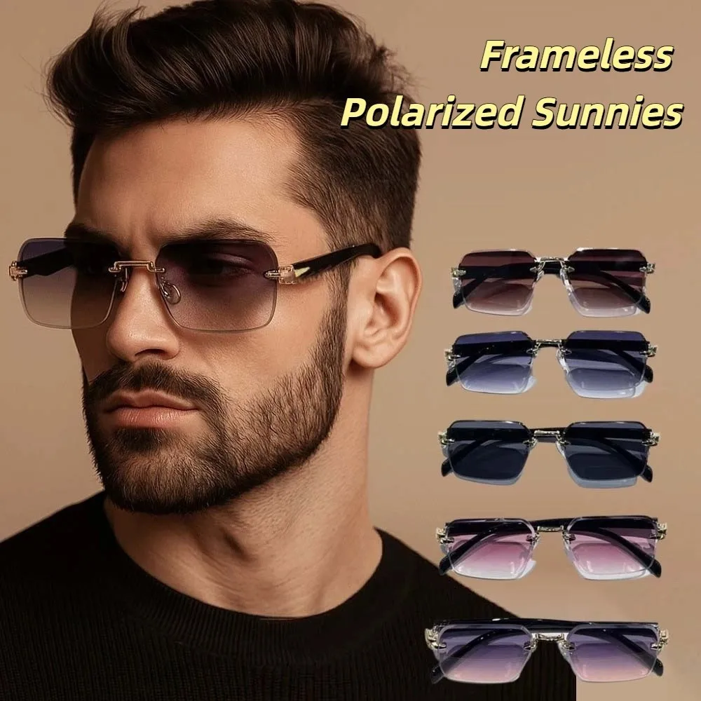 Party Retro Frameless Polarizing Lens Sunnies Eyewear Metal Square Frame Sunglasses PC Decorative Anti-UV Glasses Men
Party Retro Frameless Polarizing Lens Sunnies Eyewear Metal Square Frame Sunglasses PC Decorative Anti-UV Glasses Men