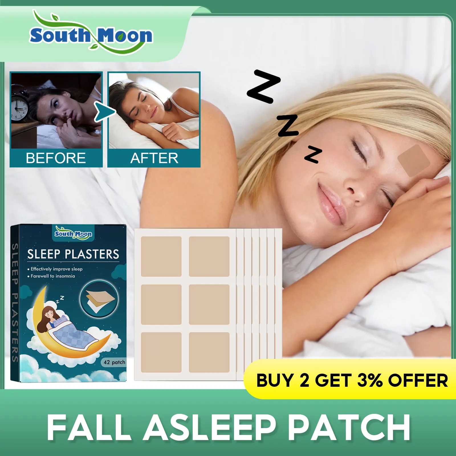 Sleep Aid Plaster Relieve Stress Anxiety Decompression Headache Neurasthenia Difficulty Falling Asleep Improve Insomnia Patches
Sleep Aid Plaster Relieve Stress Anxiety Decompression Headache Neurasthenia Difficulty Falling Asleep Improve Insomnia Patches