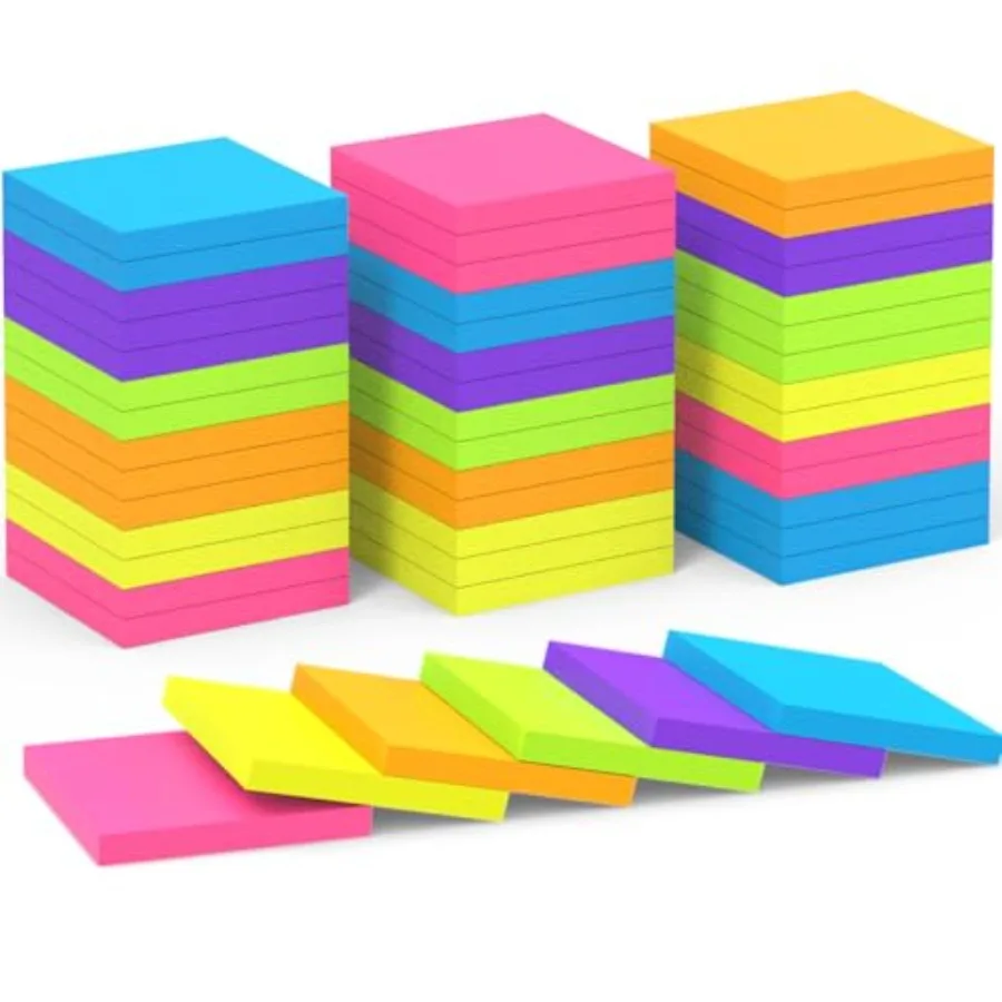Sticky Notes 3x3 Inch Pads Bright Colors Self-Stick Memo Pads, Thick Paper Easy to Stick and Remove
Sticky Notes 3x3 Inch Pads Bright Colors Self-Stick Memo Pads, Thick Paper Easy to Stick and Remove