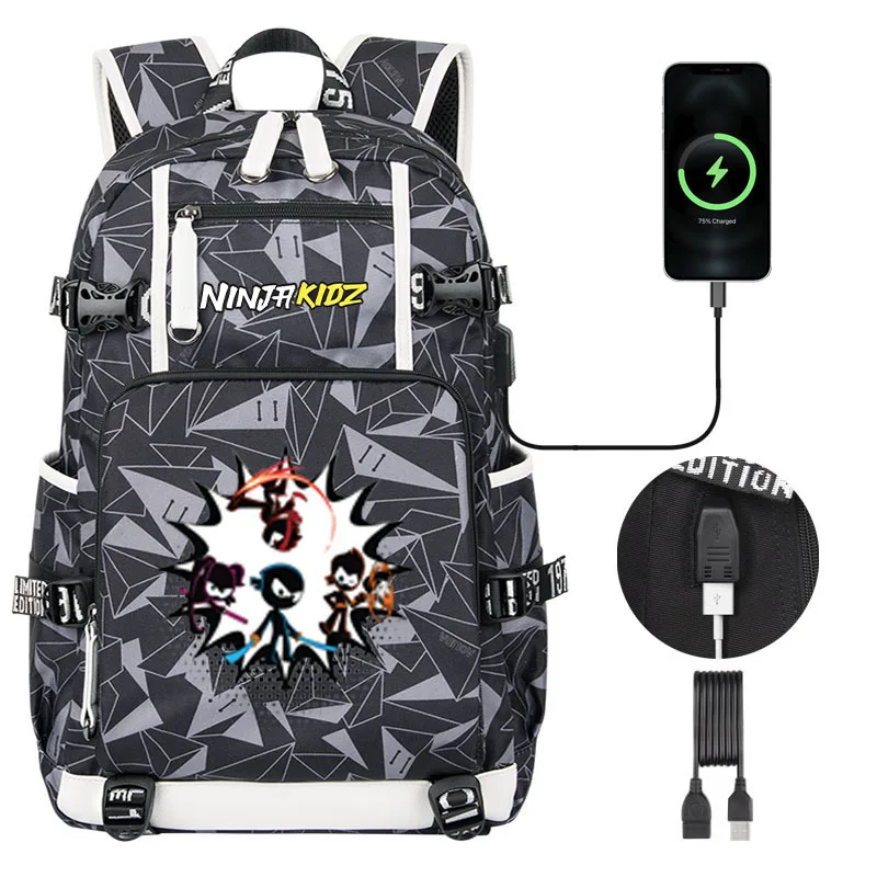 Cartoon NinjaKidz Kids School Bag Boy Girl Student Shoulder Backpack Teenager USB Charging Laptop Backpack Mochila Travel er Bag
Cartoon NinjaKidz Kids School Bag Boy Girl Student Shoulder Backpack Teenager USB Charging Laptop Backpack Mochila Travel er Bag