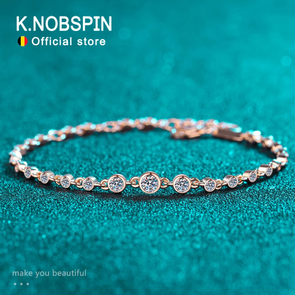 KNOBSPIN D VVS1 Moissanite Tennis Bracelets for Women Round Lab Diamond GRA 925 Sterling Silver 18k Dainty Bracelet Gift Jewelry
KNOBSPIN D VVS1 Moissanite Tennis Bracelets for Women Round Lab Diamond GRA 925 Sterling Silver 18k Dainty Bracelet Gift Jewelry