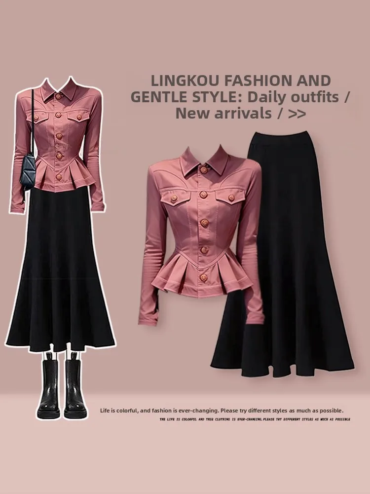 Elegant Autumn Winter Two-Piece Set Women's Slimming Fish Tail Skirt And Beautiful Outerwear Fashionable Age-Defying Ensemble
Elegant Autumn Winter Two-Piece Set Women's Slimming Fish Tail Skirt And Beautiful Outerwear Fashionable Age-Defying Ensemble
