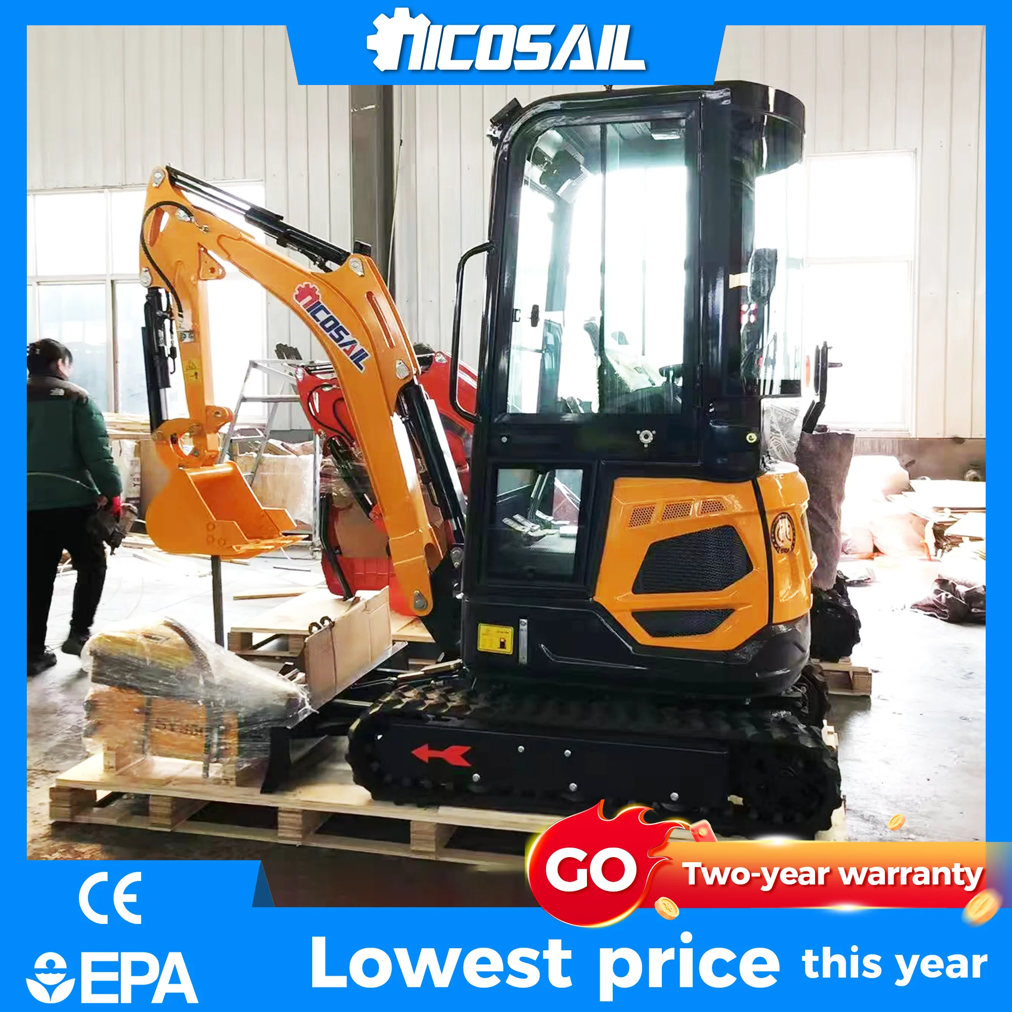 Factory Price Kubota Engine Small Mini Digger Bagger 1.8 Ton Mini Pelle Crawler Mini Excavator With EPA CE EURO 5
Factory Price Kubota Engine Small Mini Digger Bagger 1.8 Ton Mini Pelle Crawler Mini Excavator With EPA CE EURO 5