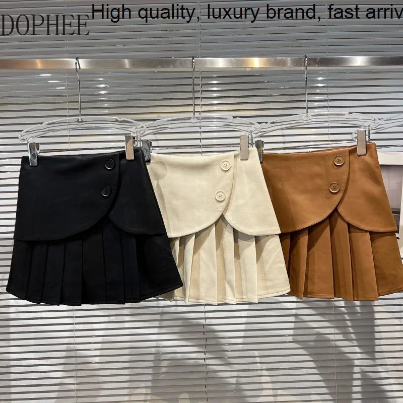 New Autumn 2023 Fashion Elegant Ladies Patchwork Pleated Skirt All-match Slim Waist Short A-line PU Leather Skirts
New Autumn 2023 Fashion Elegant Ladies Patchwork Pleated Skirt All-match Slim Waist Short A-line PU Leather Skirts