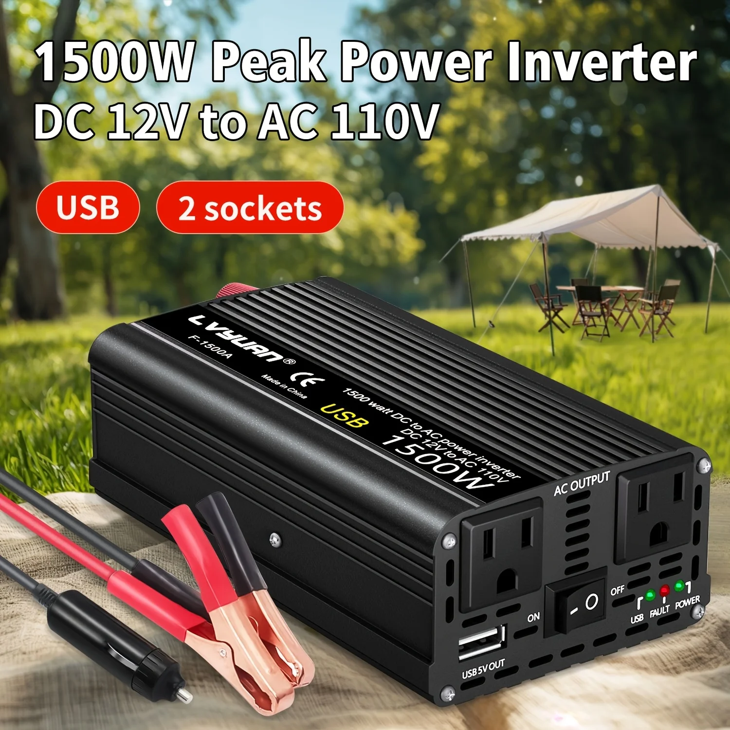 Car Power Inverter Charger Converter 500W/200W Rated Power Car Power Inverter 12V to 110V American Standard Socket Transformer with QC3.0 USB Port, Vehicle And Boat Universal Portable Auto Power Adapter, Car Additions, Without Battery
Car Power Inverter Charger Converter 500W/200W Rated Power Car Power Inverter 12V to 110V American Standard Socket Transformer with QC3.0 USB Port, Vehicle And Boat Universal Portable Auto Power Adapter, Car Additions, Without Battery
